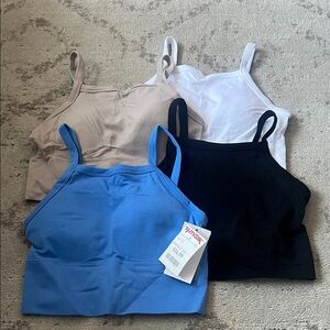 DKNY Women's Sports Bra Set - Blue, Black, White, Tan